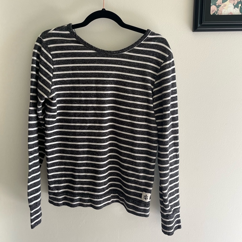 OBEY Pullover Sweatshirt Black and White Stripes Closet Staple Basic